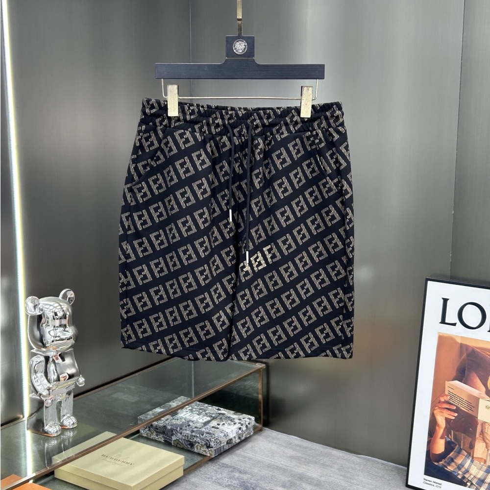 Fendi Men's Double F Monogram Shorts